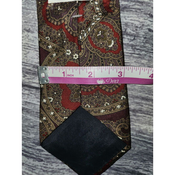 Metropolitan Museum of Art Mens Brown‎ Paisley All Silk Neck Tie - Picture 6 of 8